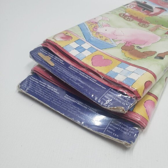 Vintage New Norwall Wallpaper Borders Teddy Bear Farm Animals 5 Yds  2 Packages - Picture 11 of 12